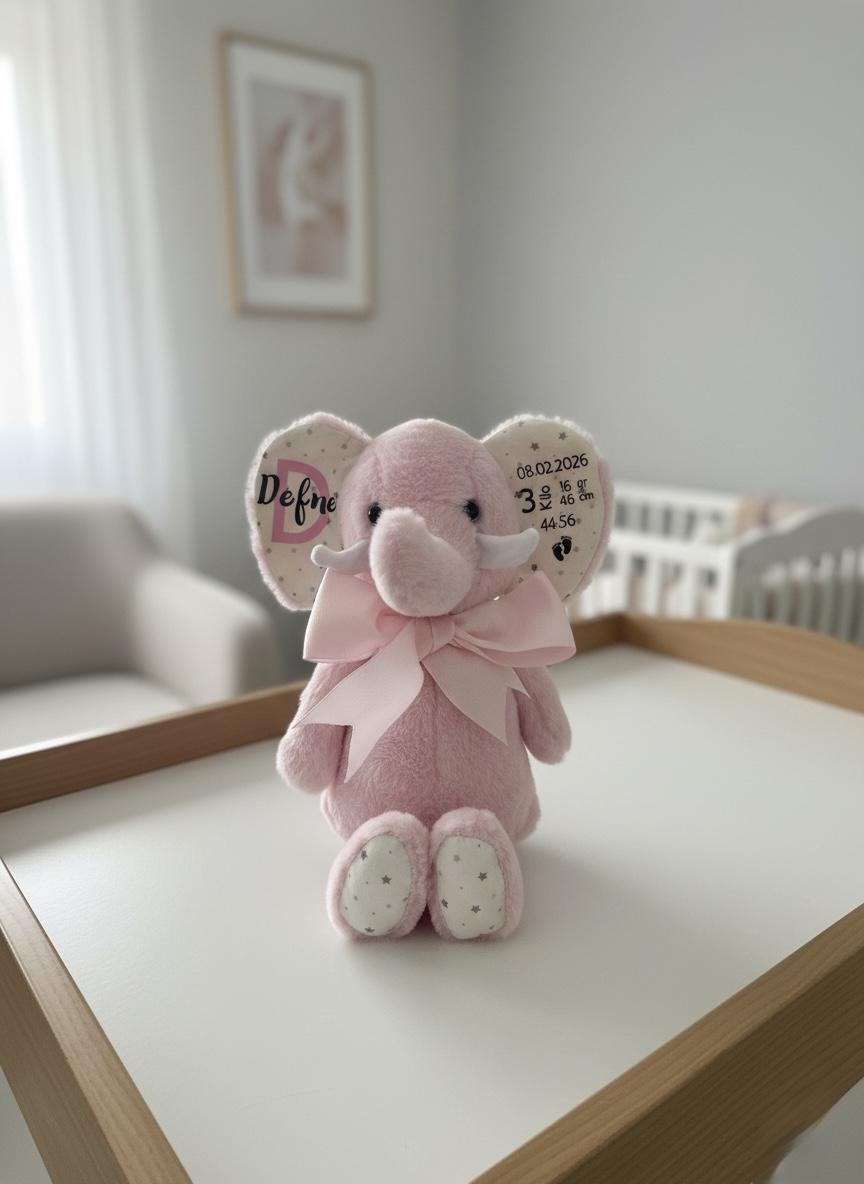 Kişiye Özel Premium Doğum Hatırası Fil