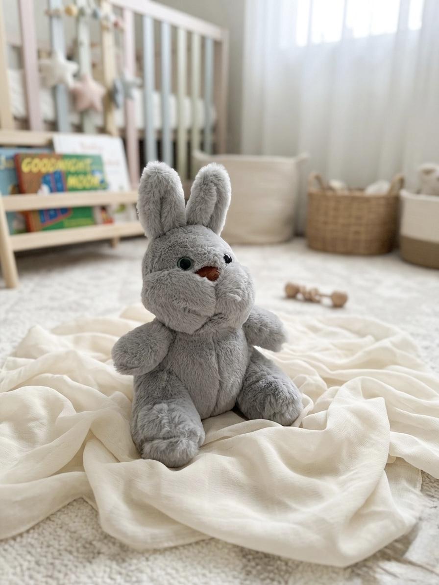 Kişiselleştirilebilir Oturan Peluş Tavşan